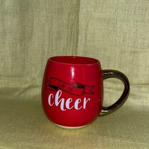 mug ☕️ winter-y mug, so cute, holiday perfect red, white & gold mug cup of cheer